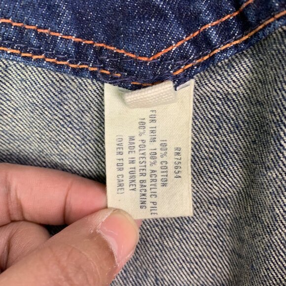 Vintage Ezra Fitch Women’s Sz Large Full Zip Front Cropped Jean Jacket‎ Pockets - Picture 9 of 9